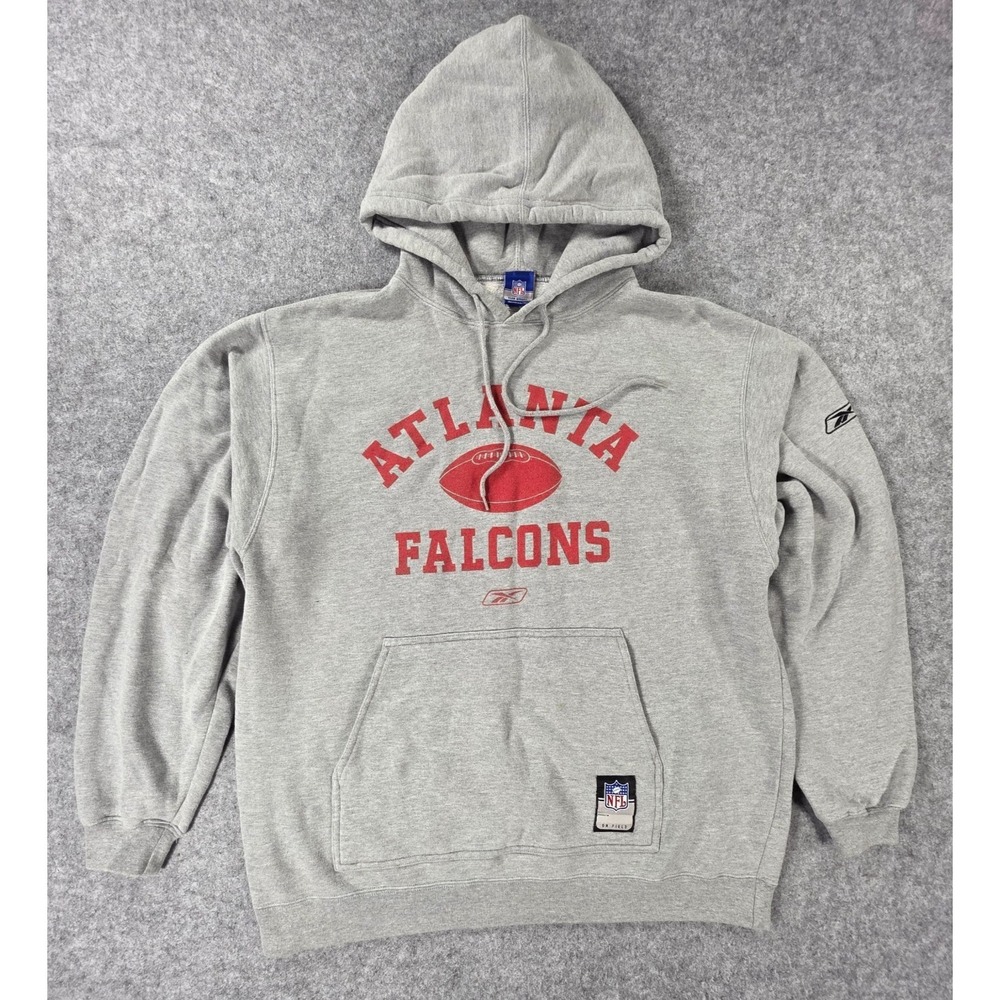 Vintage Y2K Atlanta Falcons Reebok On Field Hoodie Men's Medium Gray Sweatshirt